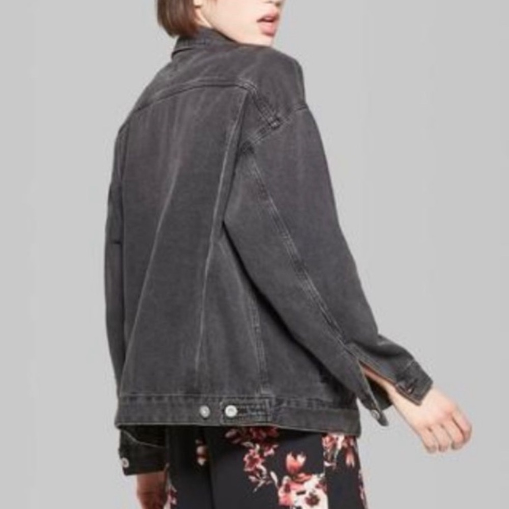 Black oversized denim jacket